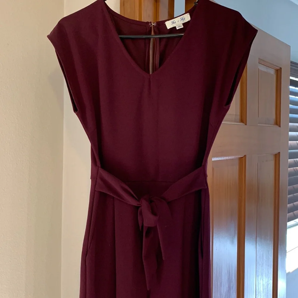 She & Sky plum purple jumpsuit women’s medium - Picture 2 of 4